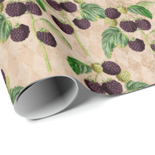 Papier Cadeau Baies de campagne violettes