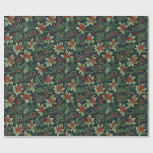 Papier Cadeau Baies de Noël Saint Floral cadeaux de fête (Plat)