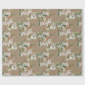 Papier Cadeau Baies de Pin Merry & Bright Bough Berries & Candle (Plat)