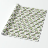 Papier Cadeau Baies noires et fleurs en blanc (Déroulé)