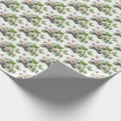 Papier Cadeau Baies noires et fleurs en blanc (Coin)