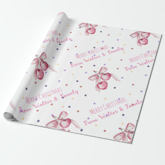 Papier Cadeau Baies roses Féminin d'entreprise