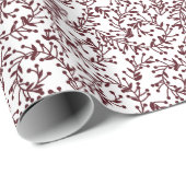 Papier Cadeau Baies, rouge bordeaux. (Coin rond)