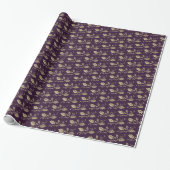 Papier Cadeau Baies violettes et dorées (Déroulé)