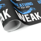 Papier Cadeau Baignade amusante Humour nageur (Coin rond)