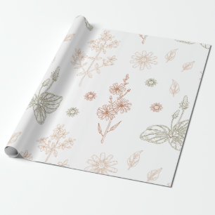 Papier Cadeau Baignade de bébé Fleurs Sauvages Élégantes