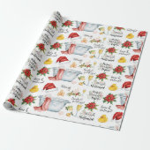 Papier Cadeau Baignoire de spa thème de Noël (Déroulé)
