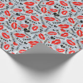 Papier Cadeau Baise, lèvres rouges. (Coin)