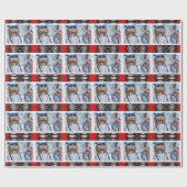 Papier Cadeau Baiser de casse-noix modelé par rouge (Plat)