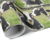 Papier Cadeau Baiser de vache Holstein (Coin rond)
