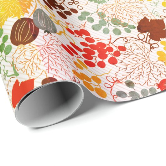 Papier Cadeau Baiser Français Fleurs de Raisin de Baie Douce Mar (Coin rond)