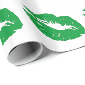 Papier Cadeau Baiser vert/irlandais (Coin rond)