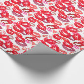 Papier Cadeau Baisers chauds de rouge (Coin)