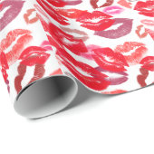 Papier Cadeau Baisers chauds de rouge (Coin rond)