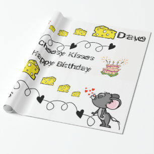 Papier Cadeau Baisers Fromage de Souris Joyeux Ann