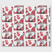 Papier Cadeau Baisers Gnome adorables (Plat)