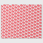 Papier Cadeau Baisers rouge à lèvres (Plat)