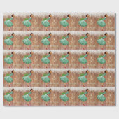 Papier Cadeau Baisers sous le gui de Noël rétro (Plat)