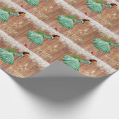 Papier Cadeau Baisers sous le gui de Noël rétro (Coin)