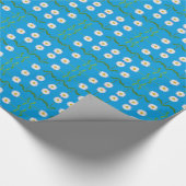 Papier Cadeau Baisson blanc moderne sur Arrière - plan Turquoise (Coin)