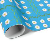 Papier Cadeau Baisson blanc moderne sur Arrière - plan Turquoise (Coin rond)