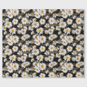 Papier Cadeau Baisson blanc sur noir (Plat)