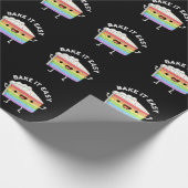 Papier Cadeau Bake It Easy Funny Cake Pun Dark BG (Coin)