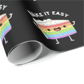 Papier Cadeau Bake It Easy Funny Cake Pun Dark BG (Coin rond)