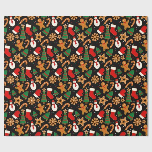 Papier Cadeau Baking Spirits Bright Gingerbread Noël Cookie (Plat)