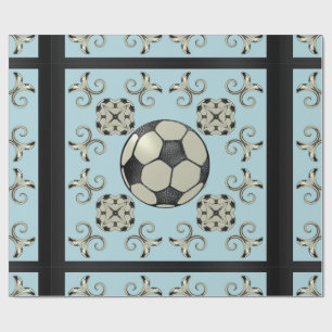 Papier Cadeau Bal de football Sporty Wrapping PapierBébé Bleu 2