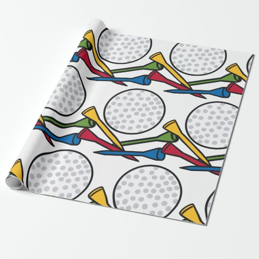Papier Cadeau Bal de golf et Tee - shirt (Déroulé)