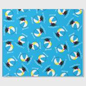 Papier Cadeau Bal de plage de la fête de la piscine (Plat)