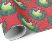 Papier Cadeau Bal de tennis en couronne rouge (Coin rond)