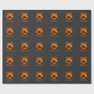 Papier Cadeau Balai Casse Sorcière Halloween Moto Chauves-Souris