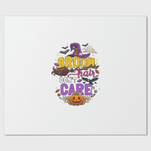Papier Cadeau Balai Cheveux N'importe Halloween Sorcière Chapeau