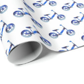 Papier Cadeau Balance Vélo Aquarelle Art (Coin rond)