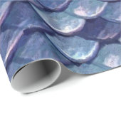 Papier Cadeau Balances bleues de mer de sirènes (Coin rond)