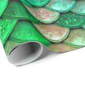 Papier Cadeau Balances de poissons de sirène bleu Iridescente Gr (Coin rond)