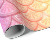 Papier Cadeau Balances de sirène arc-en-ciel (Coin rond)