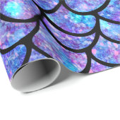 Papier Cadeau Balances de sirènes pourpres et bleues (Coin rond)