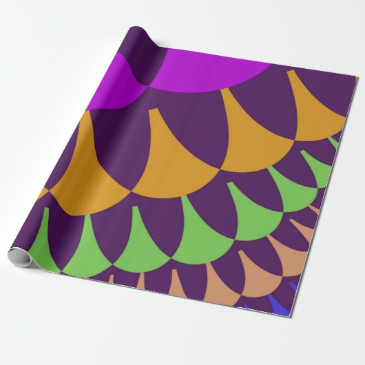 Papier Cadeau Balances violettes et orange (Déroulé)
