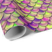 Papier Cadeau Balances violettes et vertes (Coin rond)
