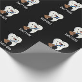 Papier Cadeau Balayage Dentelle Drôle Pun Dentaire Dark BG (Coin)