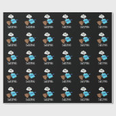 Papier Cadeau Balayage drôle Dormir Broom Pun Dark BG (Plat)