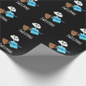 Papier Cadeau Balayage drôle Dormir Broom Pun Dark BG (Coin)