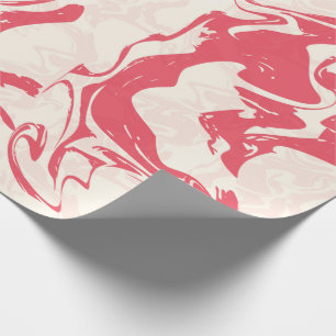 Papier Cadeau Balayage en marbre rouge