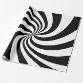 Papier Cadeau Balayage noir et blanc psychédélique (Déroulé)