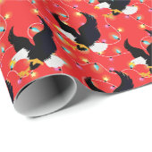 Papier Cadeau Bald American Eagle Christmas Lights Art festif (Coin rond)