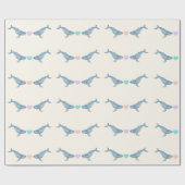 Papier Cadeau Baleine à bosse - Coeurs arc-en-ciel Papier d'enve (Plat)