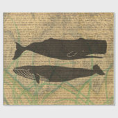 Papier Cadeau Baleine antique Vie marine (Plat)